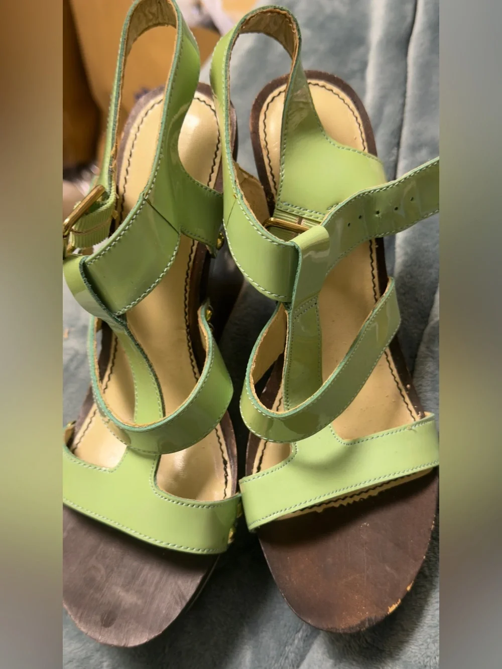 ABS Allen Schwartz Mint Green Platform Sandals